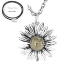 Silver-Tone Large Sunflower Pendant Necklace, 60cm