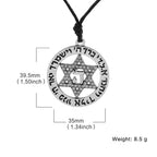 Jeshayuan Star Of David Pendant Necklace With Rhinestone Stainless Steel Hebrew Letter Jewish Talisman Jewelry Necklace