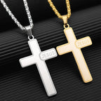 Jesus Cross & Saint Benedict Pendant Necklace — Stainless Steel