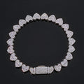 Heart Tennis Bracelet Silver 8MM Baguette Iced Out