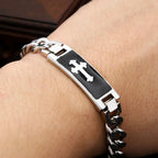 Cross Cuban Chain Bracelet — Stainless Steel