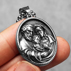 Holy Family Pendant — Stainless Steel