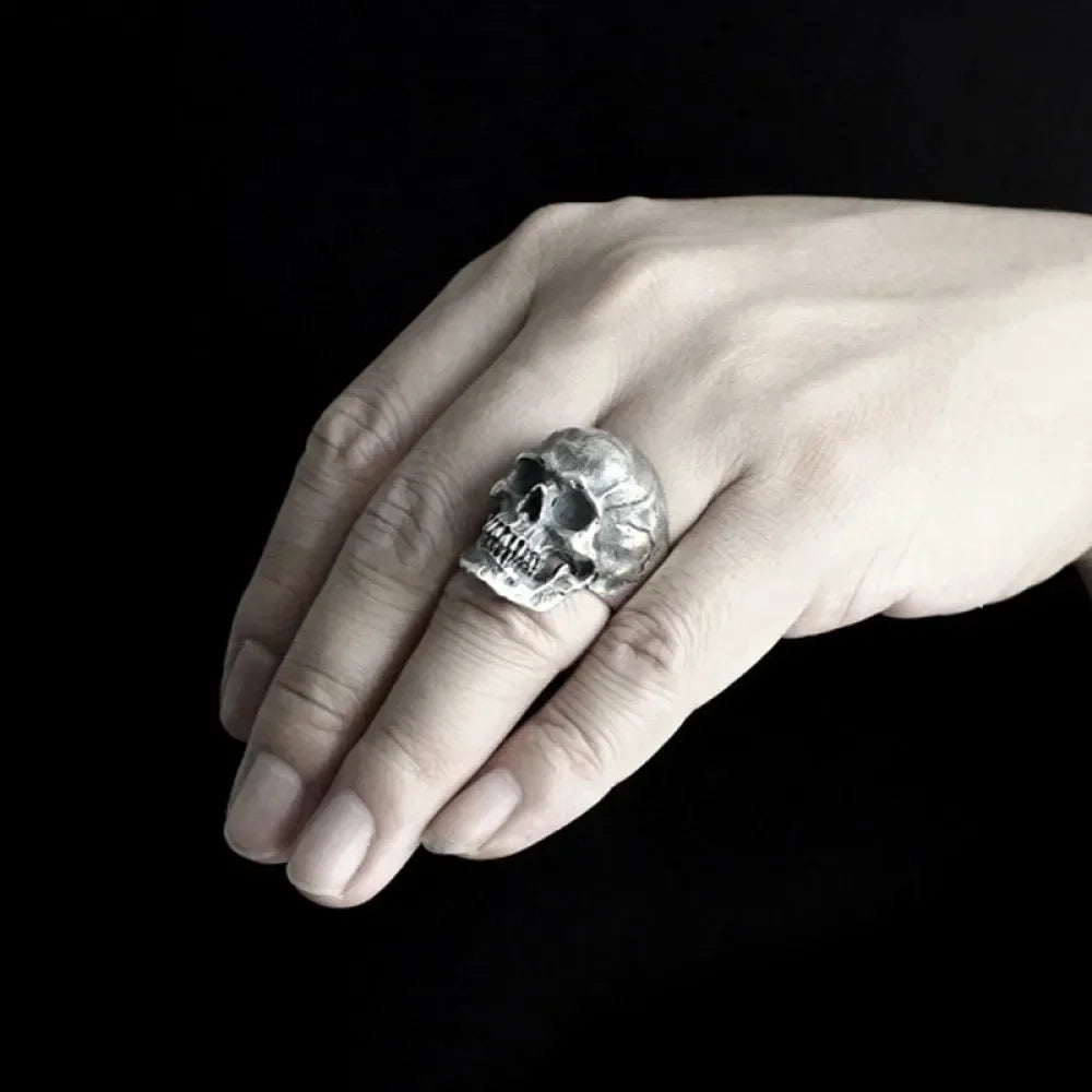 European and American New Fashion Men's Calvarium Skull Ring Gothic Bicycle Ring Motorcycle Band Jewelry