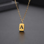 Letter Pendant Square Chain — Gold