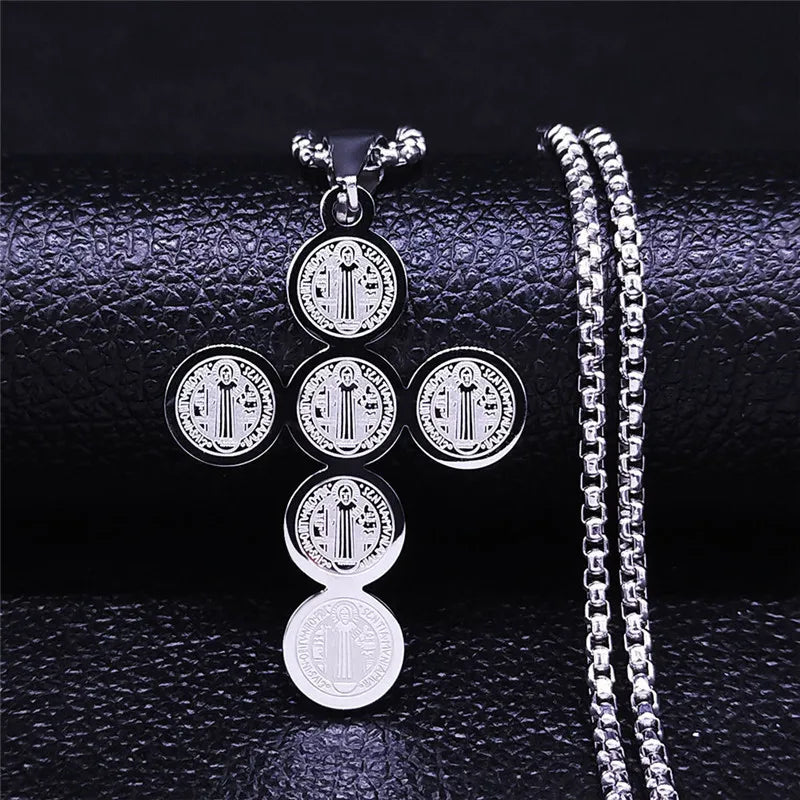 Cross Saint Benedict Steel Pendant Exorcist