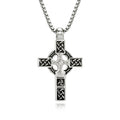 Fashion Vintage Stainless Steel Cross Pendant Necklace For Men Nordic Viking Celtic Knot Necklaces Amulet Jewelry Gift