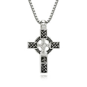 Viking Celtic Knot Cross Pendant Necklace — Stainless