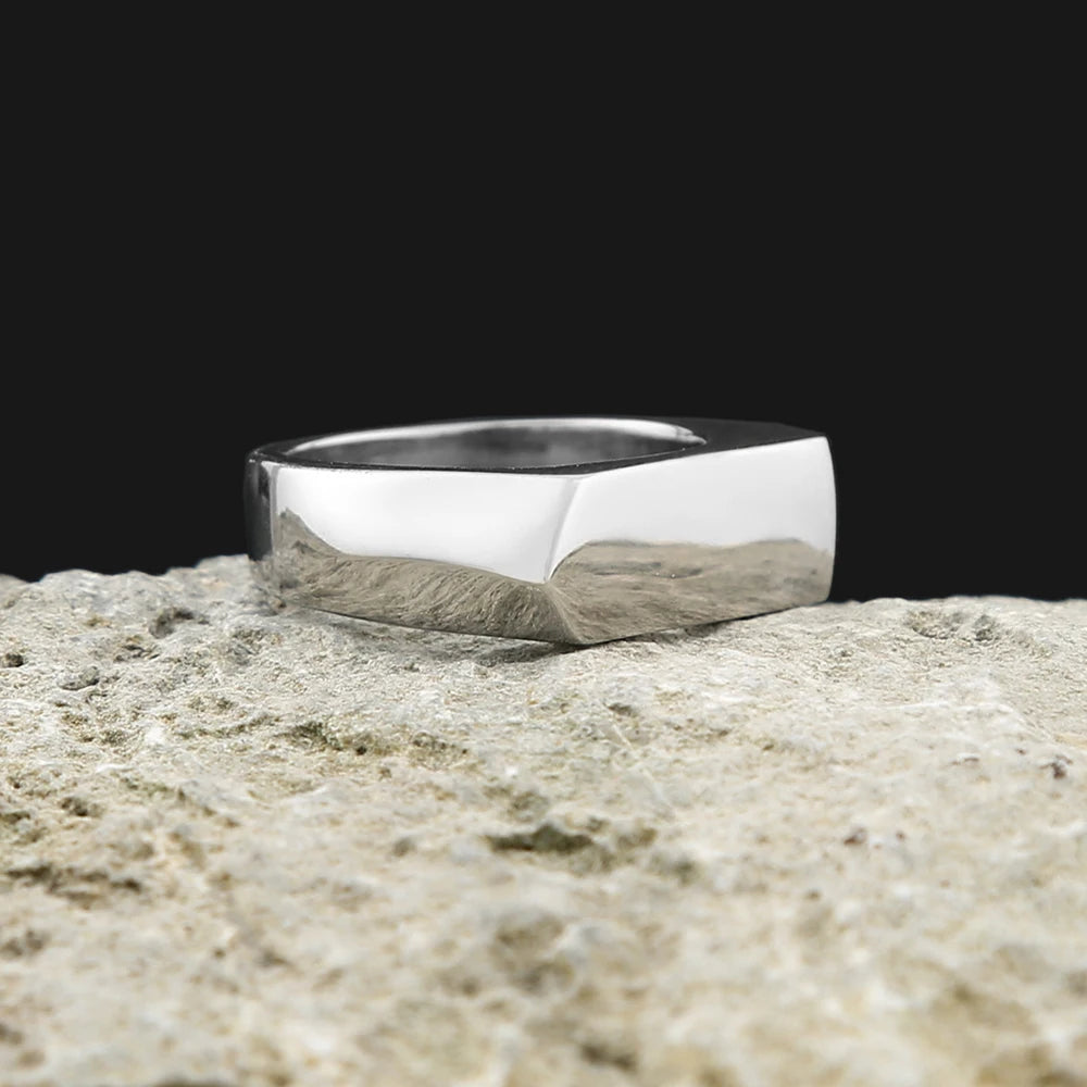 Minimal Biker Ring — Stainless Steel