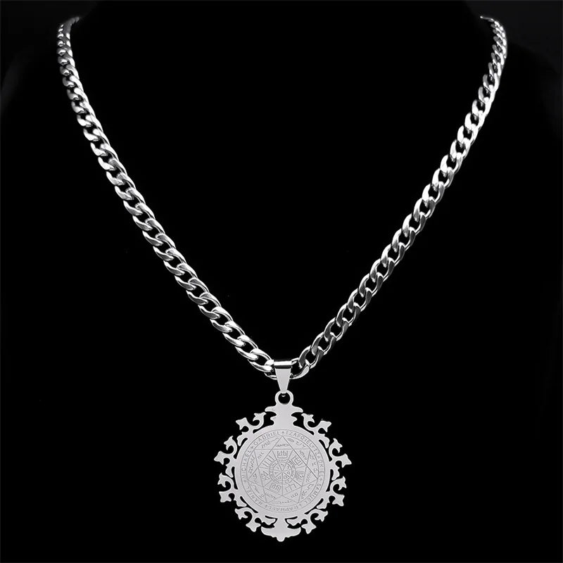 Archangel Amulet Pendant Necklace — Stainless Steel