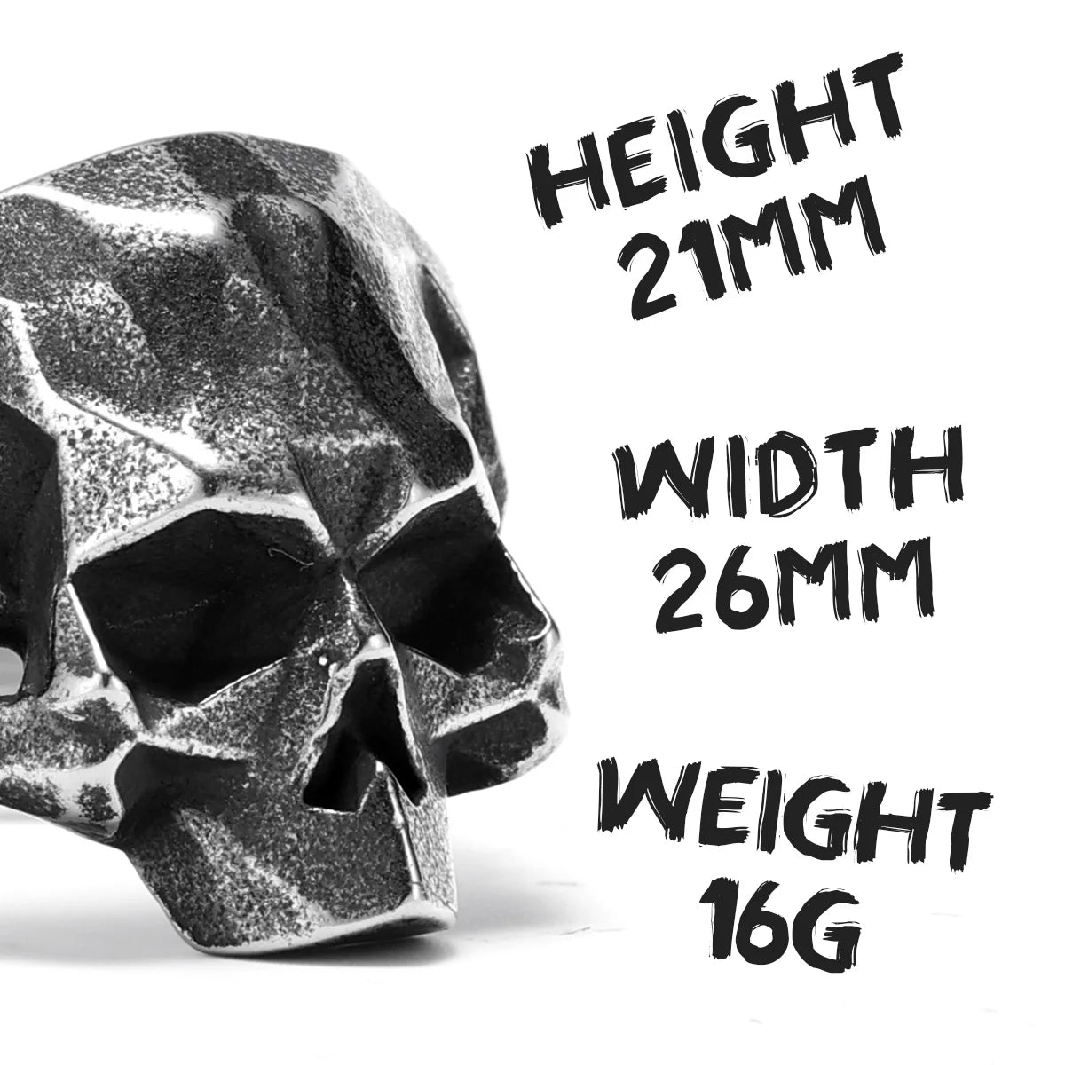 Geometric Skull Ring — Stainless Steel
