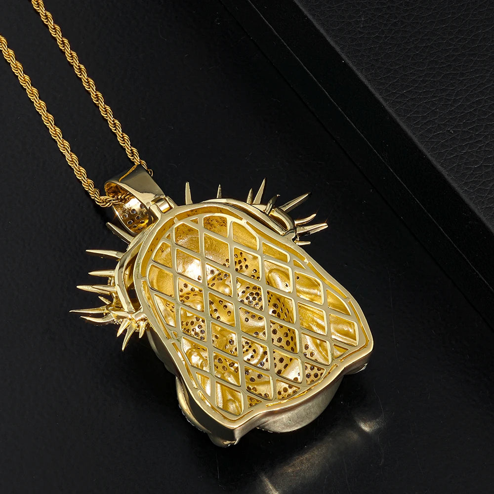 Silver Cross Jesus Pendant Necklace Iced Out
