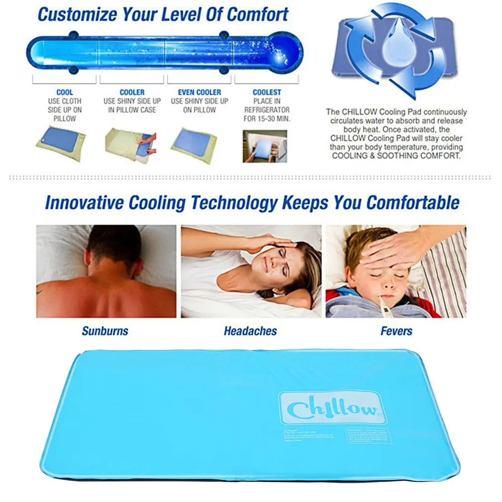 Summer Cooling Ice Pillow Cool Bed Mat Pad Relax Muscle Help Sleeping Pad Mat Travel Pillow Office Comfort Ice Pillow