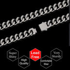 ULJ Punk Miami Cuban Link Men Hip Necklace 304 Stainless Steel Hip-Hop Female Male Bracelet Chain Ice Out Waterproof Jewelry