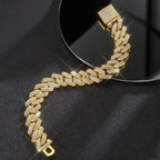 Iced Out Square Cuban Chain 14mm — Gold