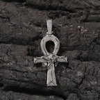 THE BLING KING Iced Eye of Horus Ancien Egypt Ankh Pendant Necklace Big Vintage Zirconia Cross Key Of Life Guardian Jewelry Gift