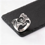 Gothic Winged Bat Ring — Stainless Steel