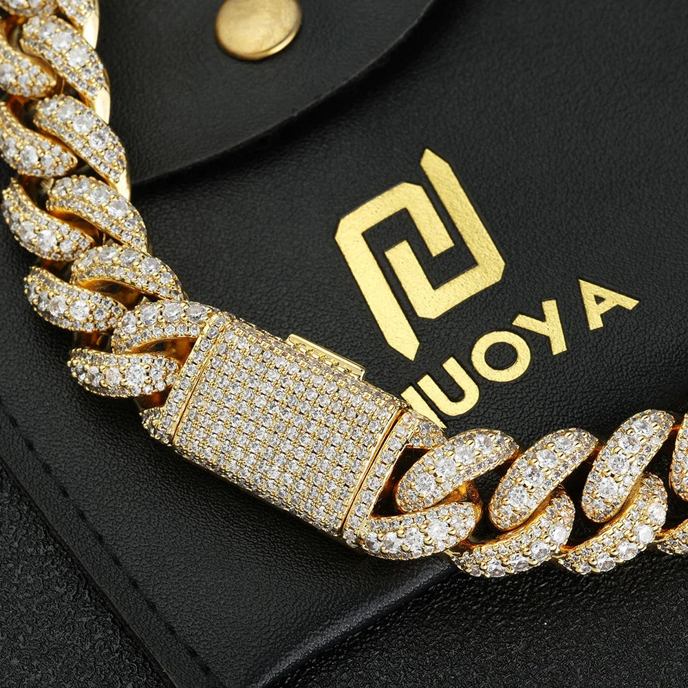 Cuban Chain Necklace Iced Out Gold 15MM