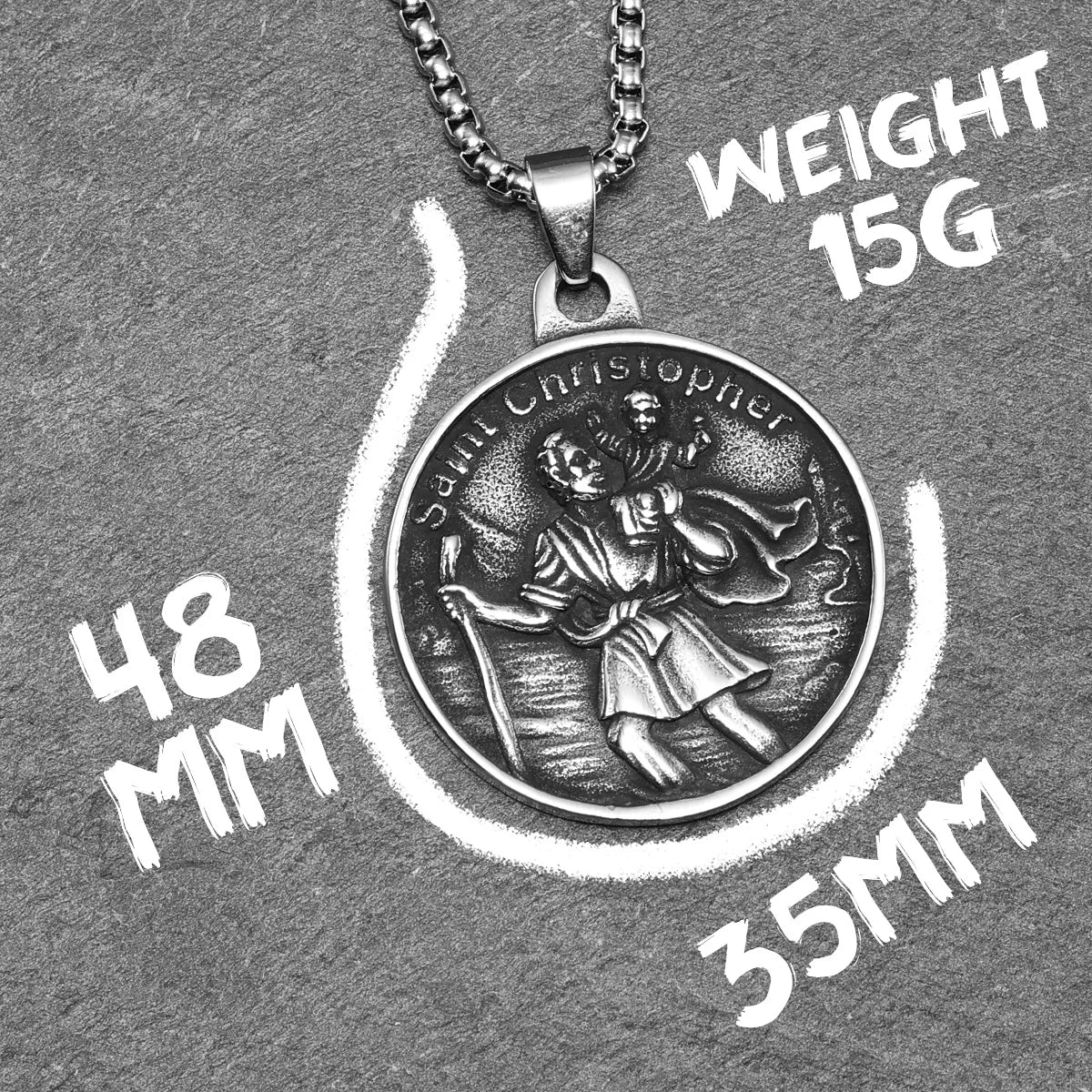 St. Christopher Pendant — Stainless Steel