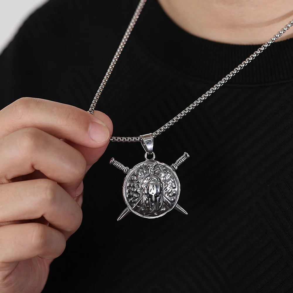 Spartan Warrior Sword Shield Pendant — SS