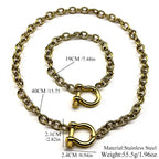 Anchor Steel Pendant Geometric Horseshoe Buckle