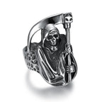 Hip hop Death Skull Biker Ring Stainless Steel Jewelry High Quality Grim Reaper Skull Motor Biker Ring Mens Ring
