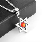 Trendy Mogan David Star Pendant High-Quality Alloy Israel Jewish Star of David Necklace for Men Jewelry