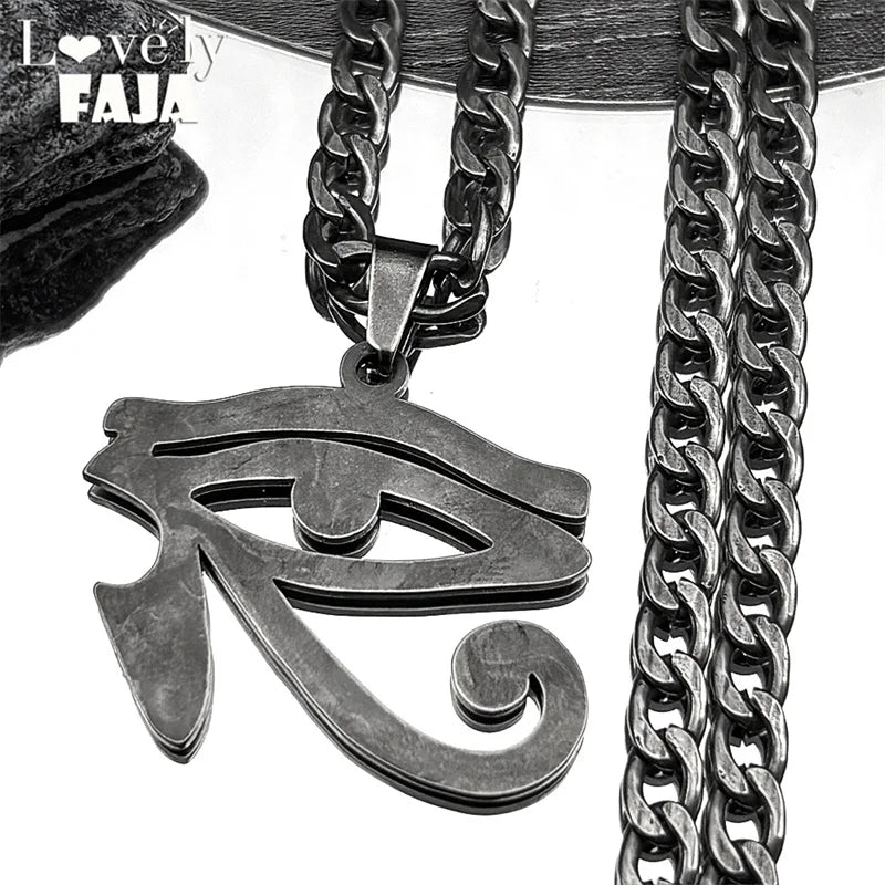 Horus Eye Black Pendant Egyptian Symbol Gun