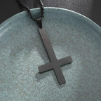 Inverted Cross Stainless Steel Pendant Necklace