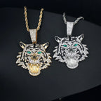 Iced Out 3D Tiger Cuban Pendant — Gold