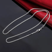 Silver-Tone String Chain Necklace 2MM