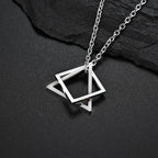 Geometric Statement Pendant Necklace Silver