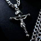 Cross Jesus Steel Pendant 316L Religious