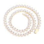 Heart Tennis Chain Iced Out Necklace