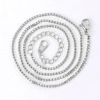 Cross Pendant Rope Box Chain Necklace Iced Out CZ