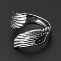 Angel Wing Wrap Open Adjustable Rings for Women Men Stainless Steel Gold Plated Feather Protection Finger Ring Jewelry