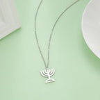 Dawapara Star of David Menorah Necklace Jewish Hanukkah Gift Blessing Protection Amulet Stainless Steel Jewelry