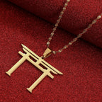 Shinto Symbol Pendant Necklace — Stainless Steel