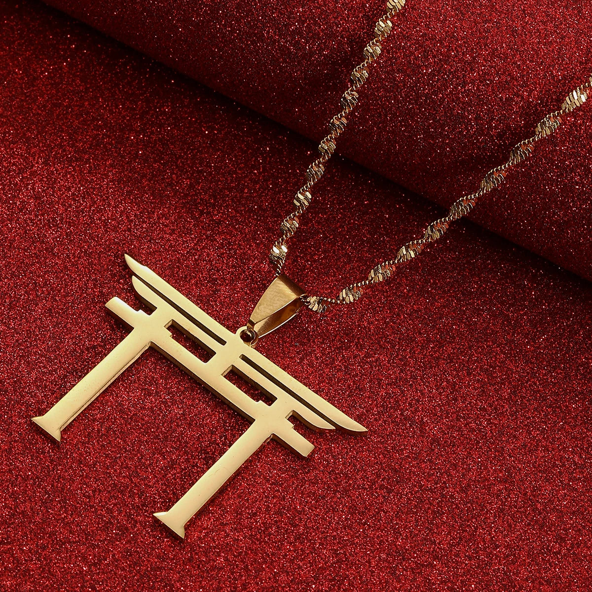 Shinto Symbol Pendant Necklace — Stainless Steel