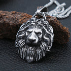 Gothic Lion Head Pendant Necklace — Stainless Steel