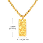 Vnox Wrinkle Geometric Necklace for Men, Stainless Steel Rectangular Pendant Box Chain Necklaces, Punk Jewelry Halloween Gifts