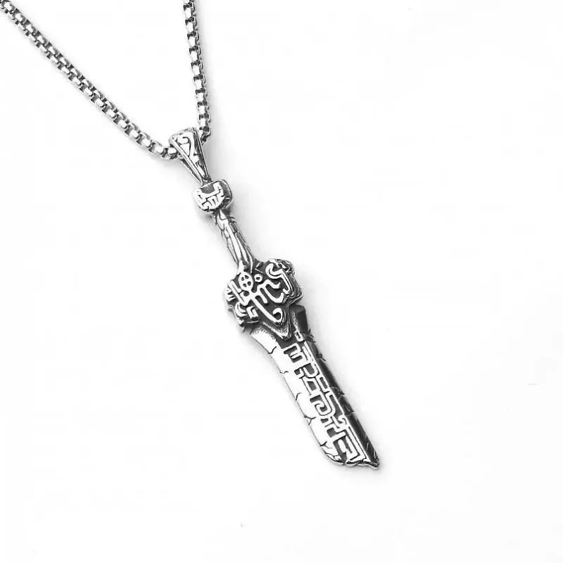 European and American style Viking amulet axe pendant stainless steel necklace couple party gift broken sword street