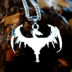 Viking Dragon Stainless Steel Pendant Necklace