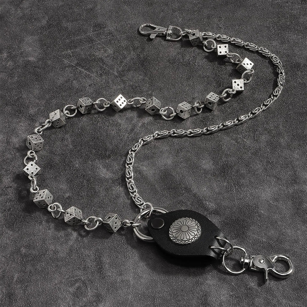 Dice Rivet Heavy Duty Pants Chain — Black-Tone Jeans Chain
