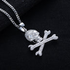 Iced Out Skull Pendant — 925 Silver