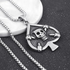 Skull Poker Card Steel Pendant European American