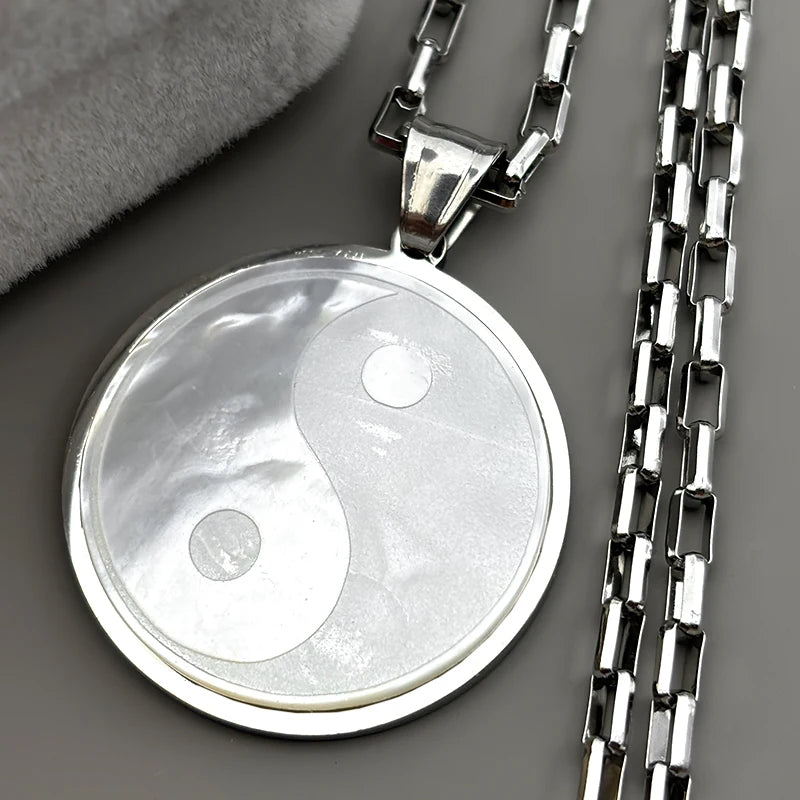 Yin Yang Gold Pendant Necklace — Stainless Steel
