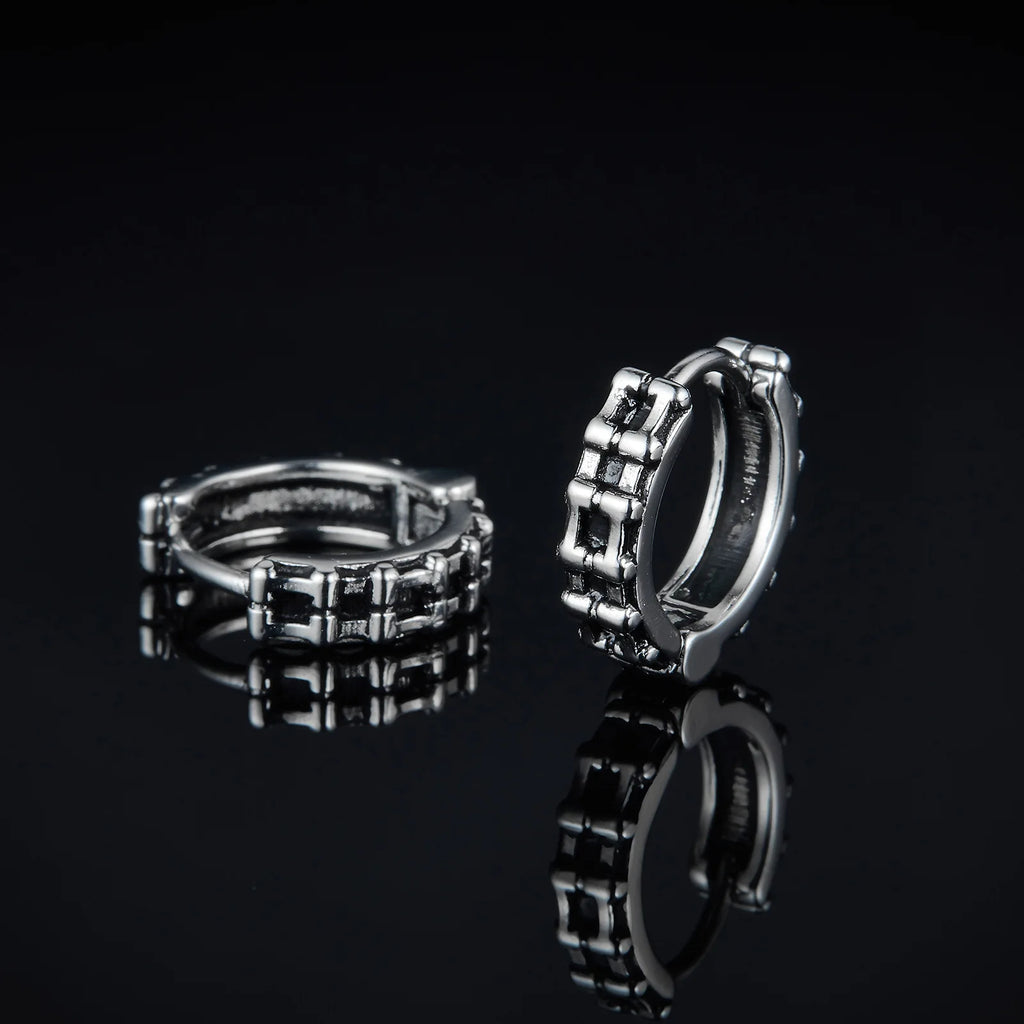 Geometric Hoop Earrings — Stainless Steel
