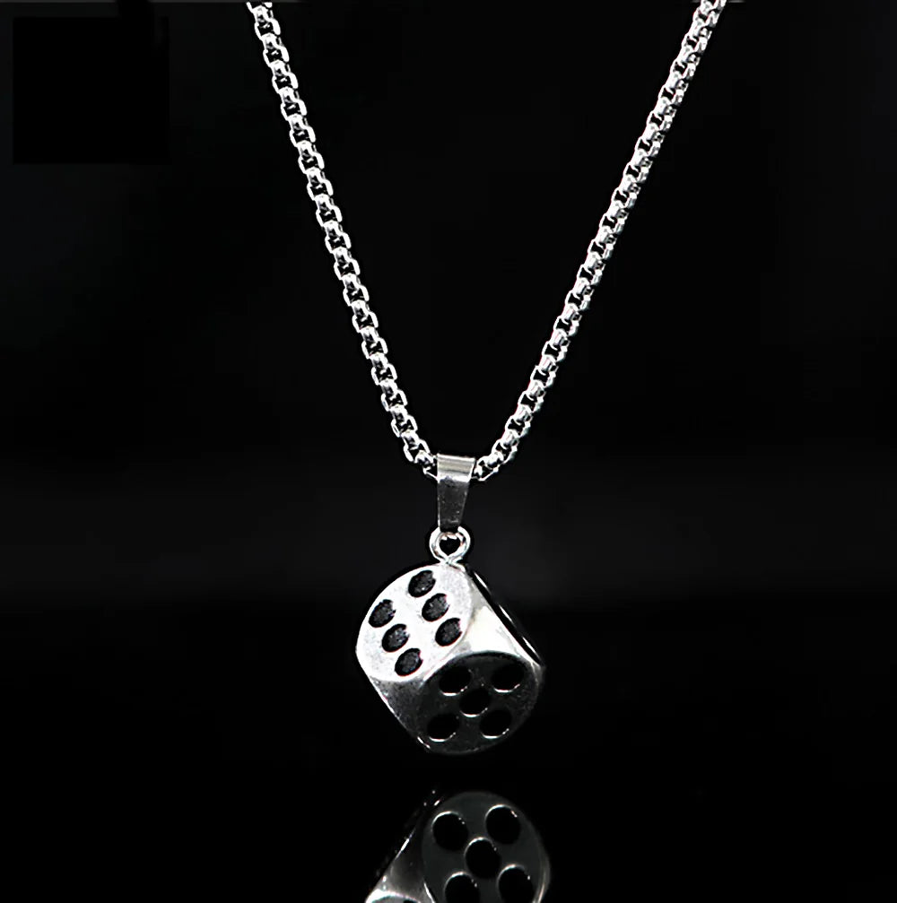 Gambling Dice Pendant Choker Necklace — Zinc Alloy