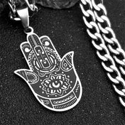 Fatima Hand Pendant Necklace — Silver