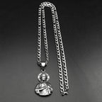 Sacred Heart Jesus Amulet Pendant Necklace — Stainless Steel